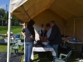 Washing the finds in the tea tent.