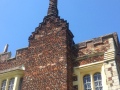 Castellated, barley twist chimney stack on the Tudor house.