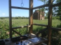 View of the Tudor house from the display building.